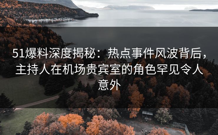 51爆料深度揭秘：热点事件风波背后，主持人在机场贵宾室的角色罕见令人意外