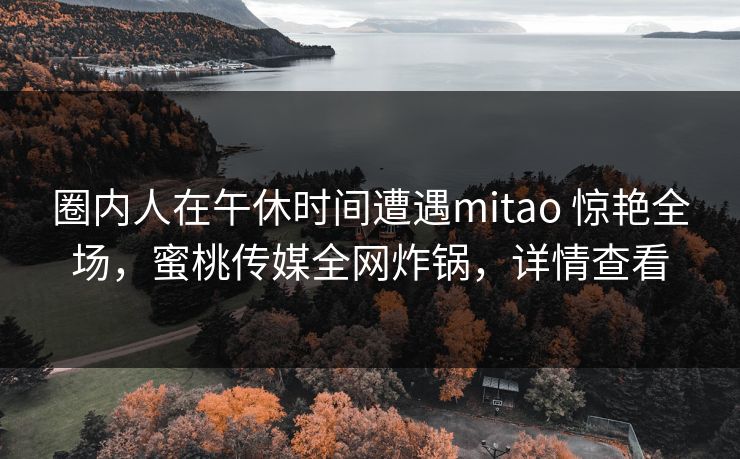 圈内人在午休时间遭遇mitao 惊艳全场,蜜桃传媒全网炸锅,详情查看 圈内人在午休时间遭遇mitao 惊艳全场,蜜桃传媒全网炸锅,详情查看